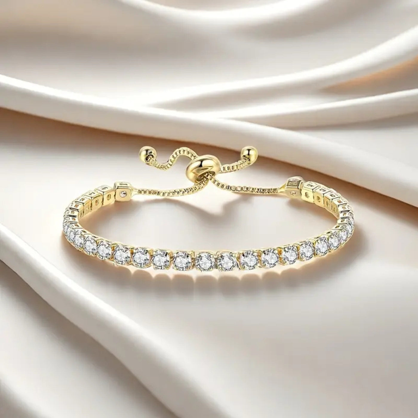 Luxury Crystal Round-Cut Tennis Bracelet