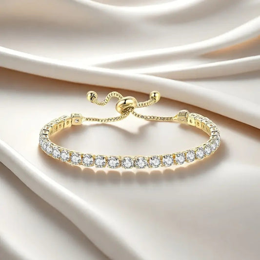 Luxury Crystal Round-Cut Tennis Bracelet