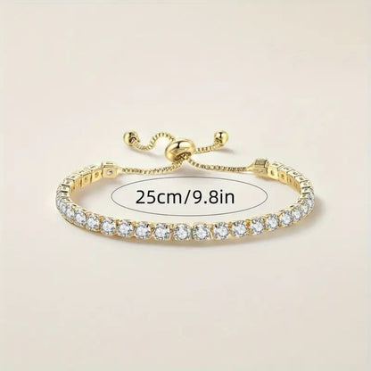 Luxury Crystal Round-Cut Tennis Bracelet