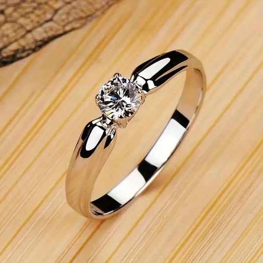 Luxury Crystal Solitaire Engagement Ring
