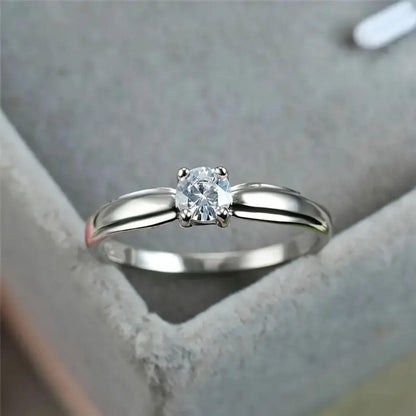 Luxury Crystal Solitaire Engagement Ring