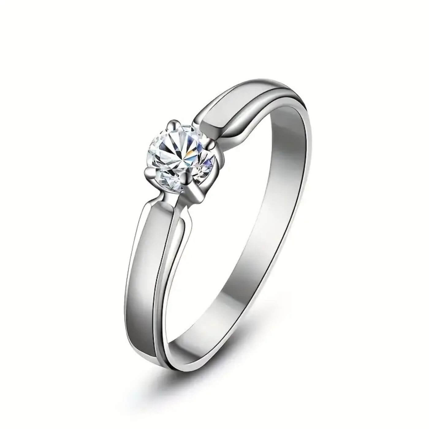 Luxury Crystal Solitaire Engagement Ring