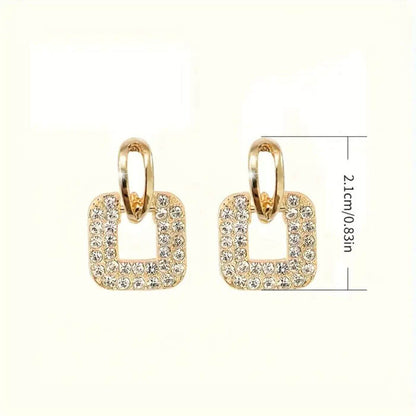 Luxury Crystal Square Drop Earrings
