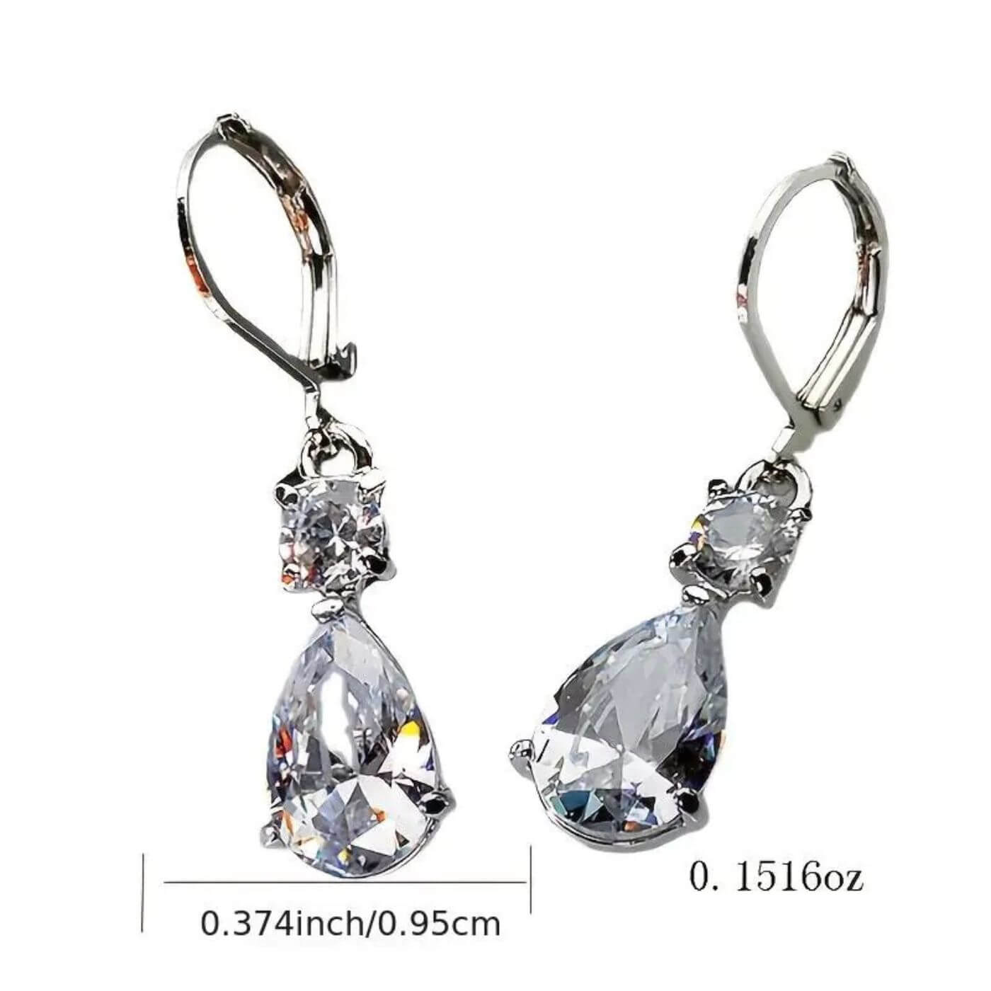 Luxury Crystal Teardrop Dangling Earrings
