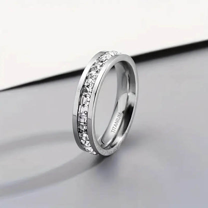Luxury Crystal Titanium Band Ring
