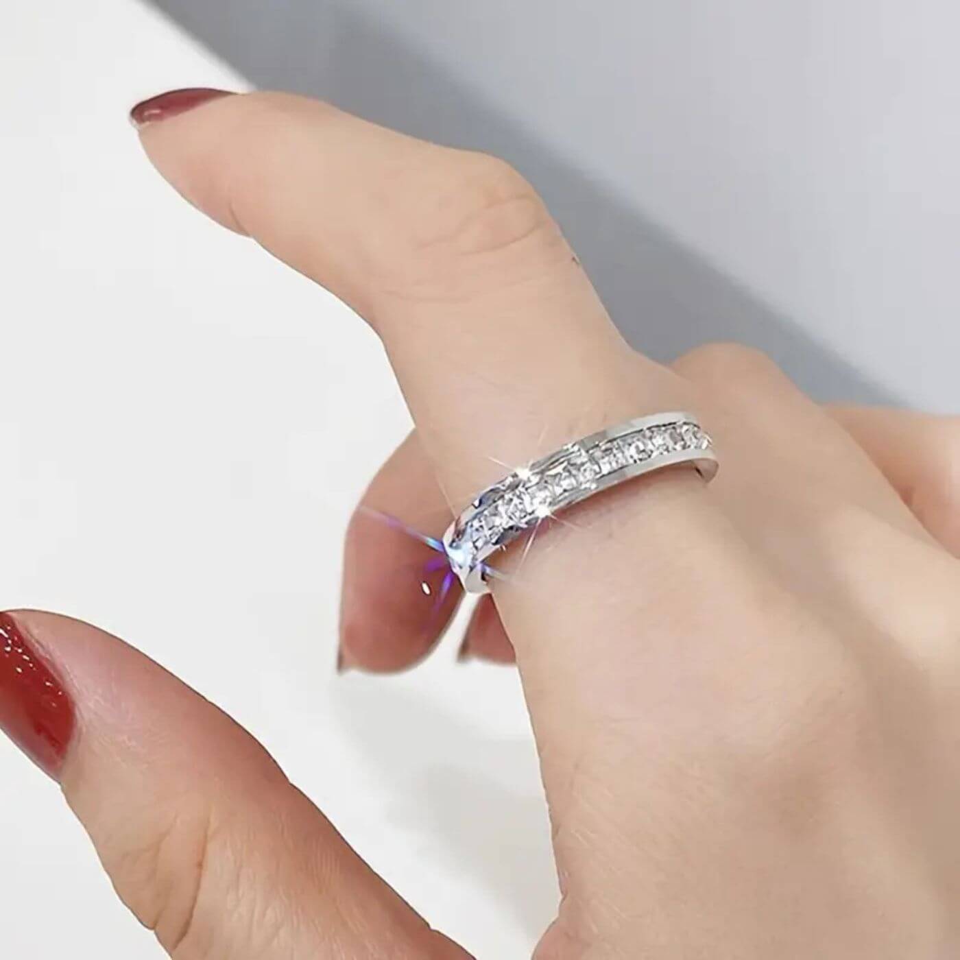Luxury Crystal Titanium Band Ring