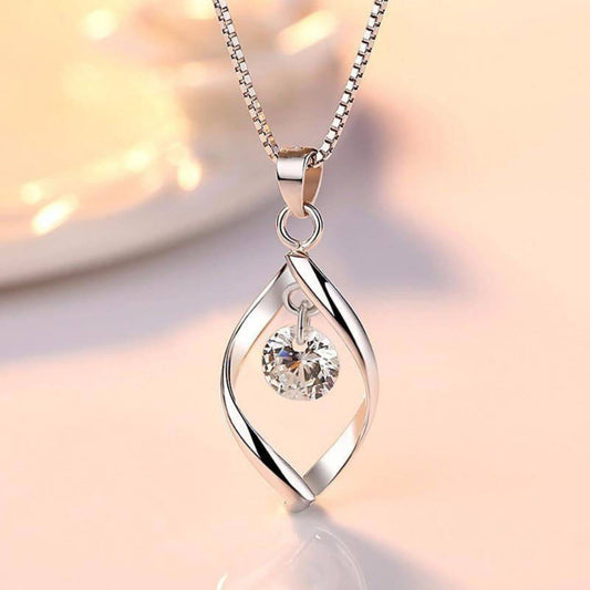Luxury Crystal Twist Pendant Necklace