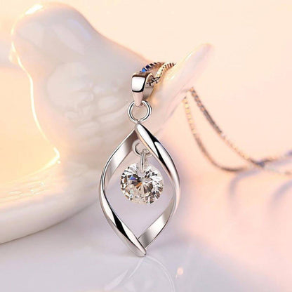 Luxury Crystal Twist Pendant Necklace