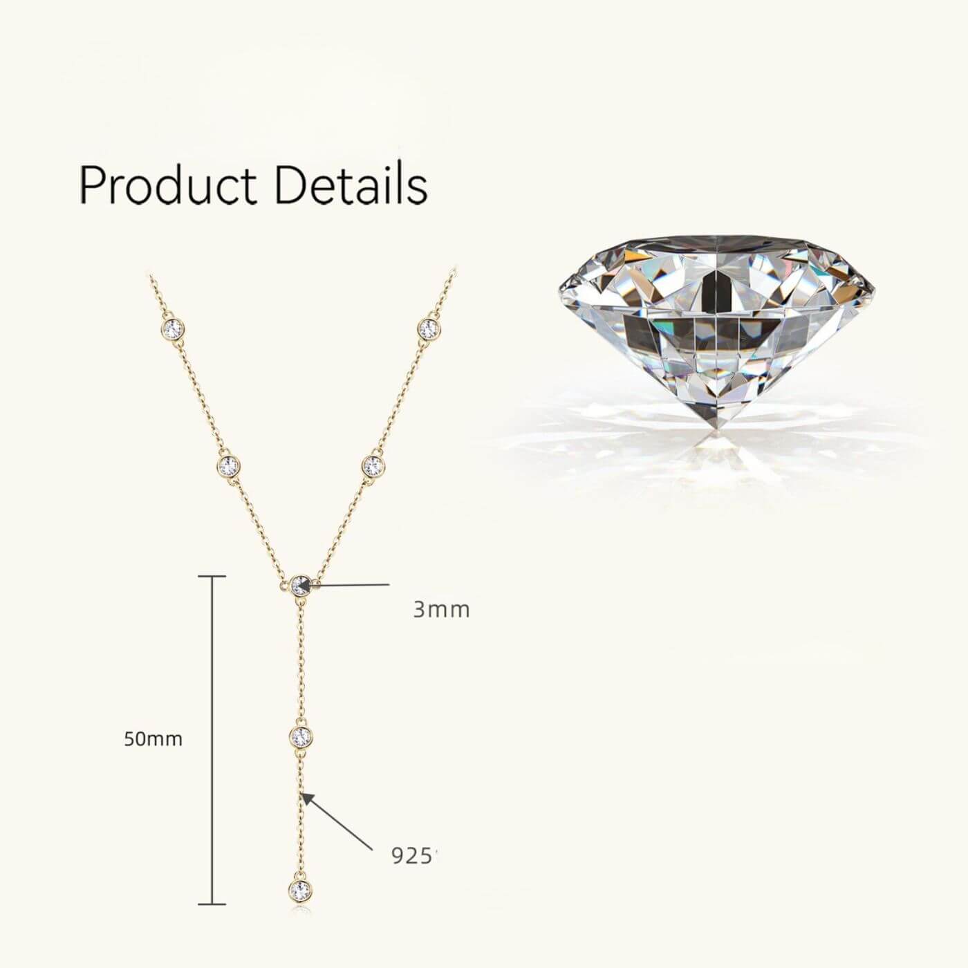 Luxury Crystal Y-Chain Pendant Necklace