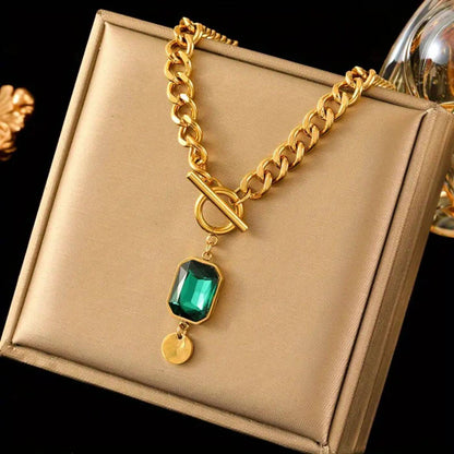 Luxury Emerald Toggle Necklace