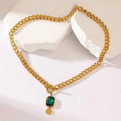 Luxury Emerald Toggle Necklace
