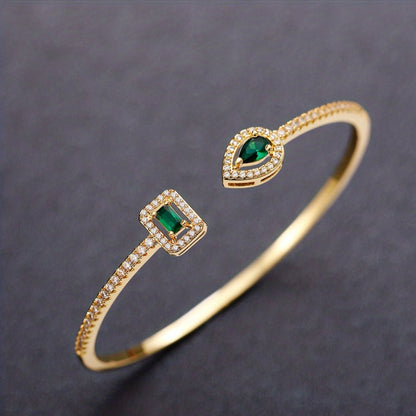 Luxury Gemstone Open Bangle