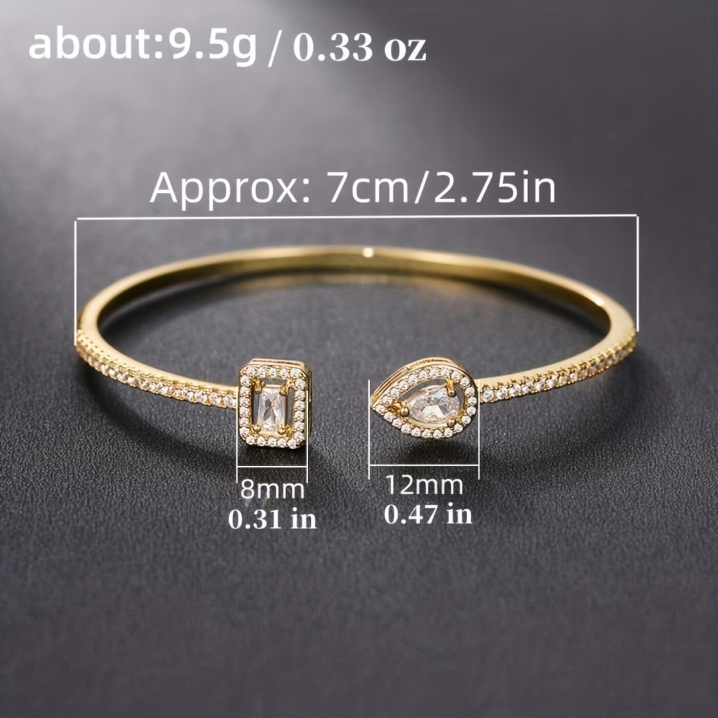 Luxury Gemstone Open Bangle