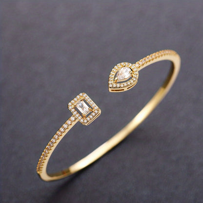 Luxury Gemstone Open Bangle