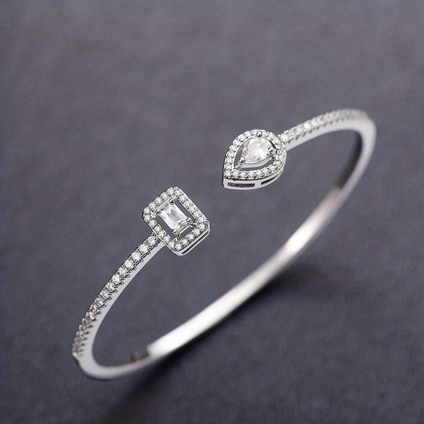 Luxury Gemstone Open Bangle