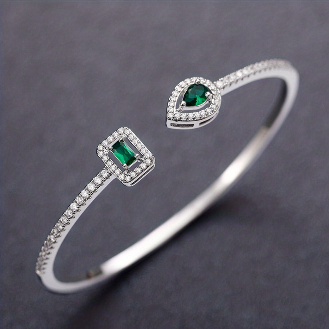 Luxury Gemstone Open Bangle