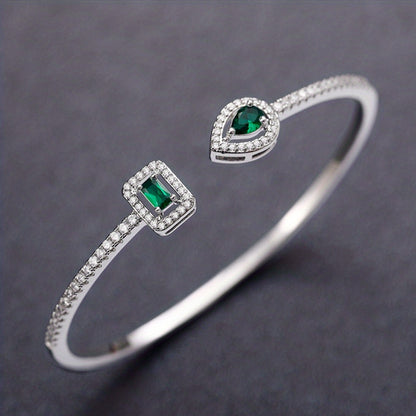 Luxury Gemstone Open Bangle