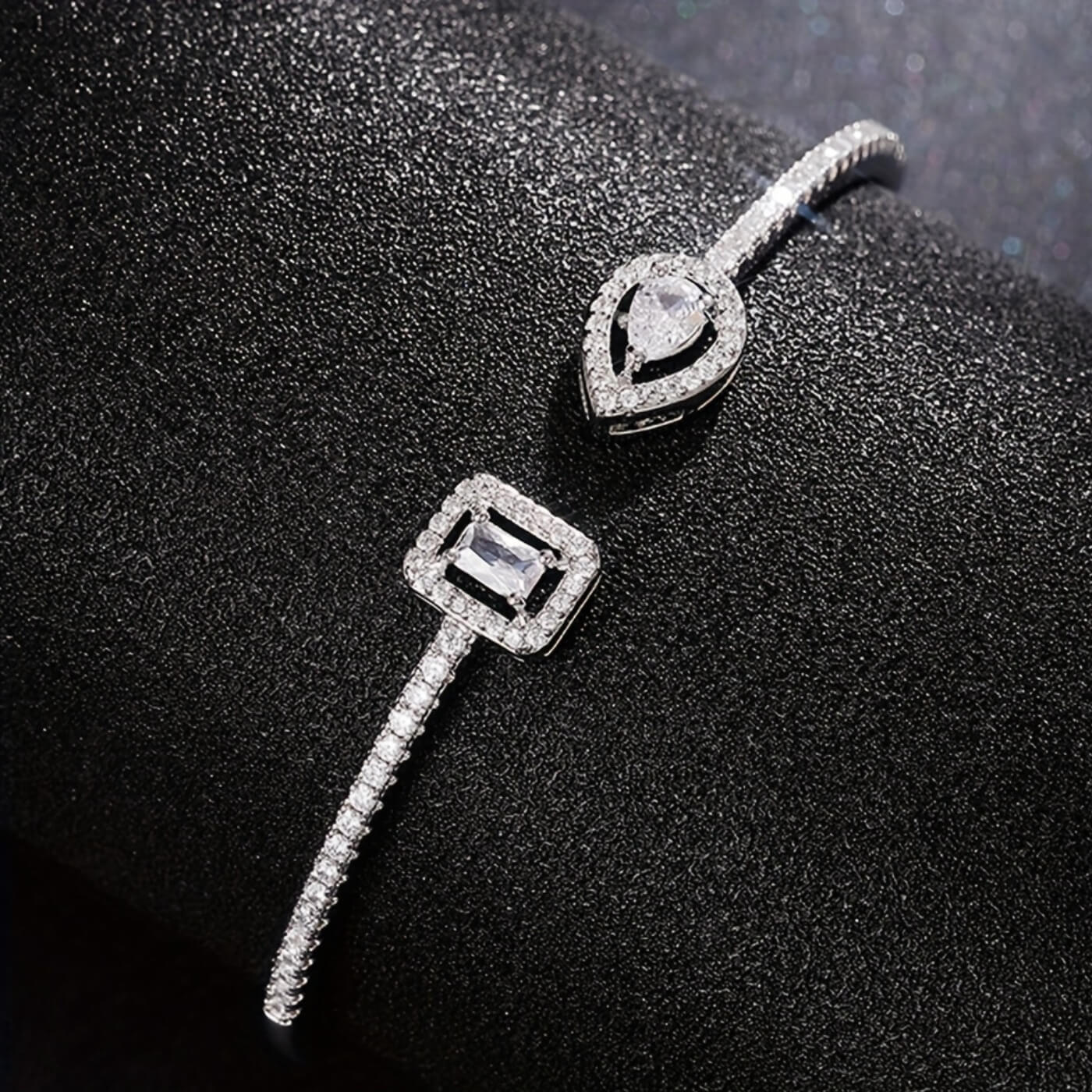 Luxury Gemstone Open Bangle