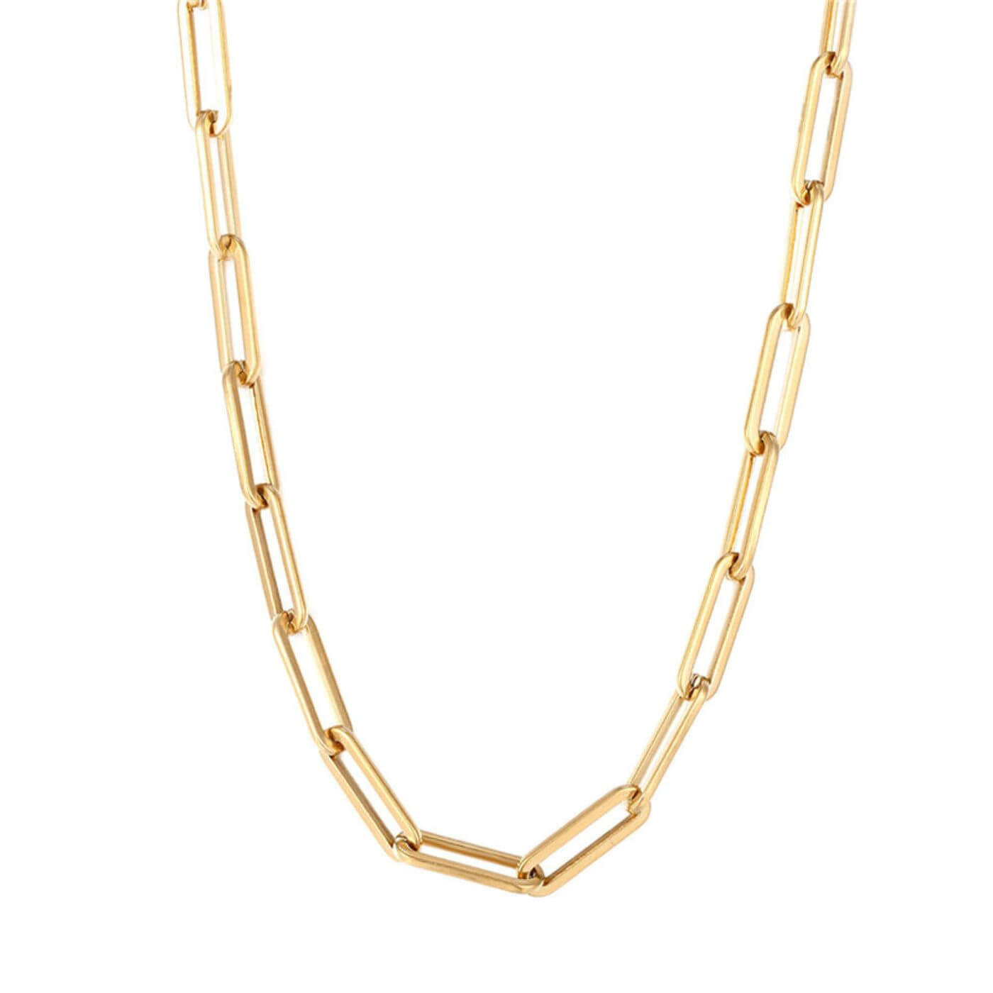 Luxury Geometric Paperclip Chain Necklace