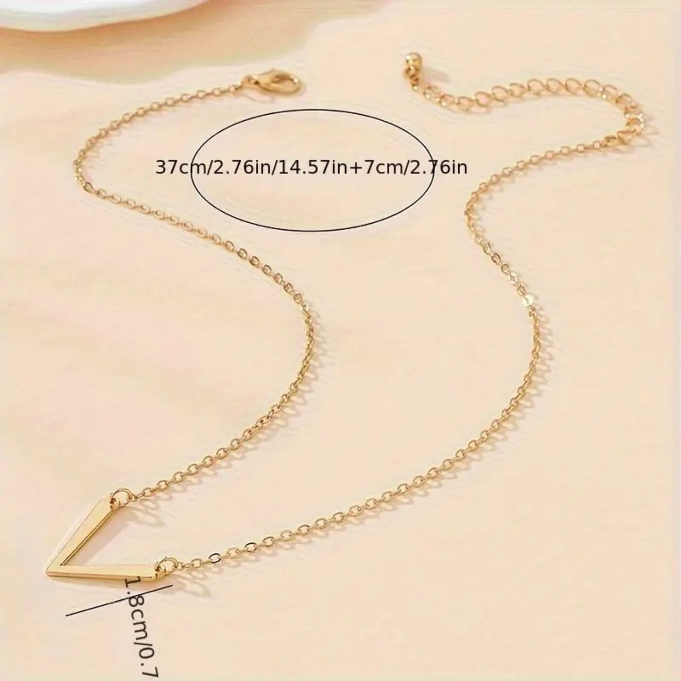 Luxury Geometric V Charm Necklace