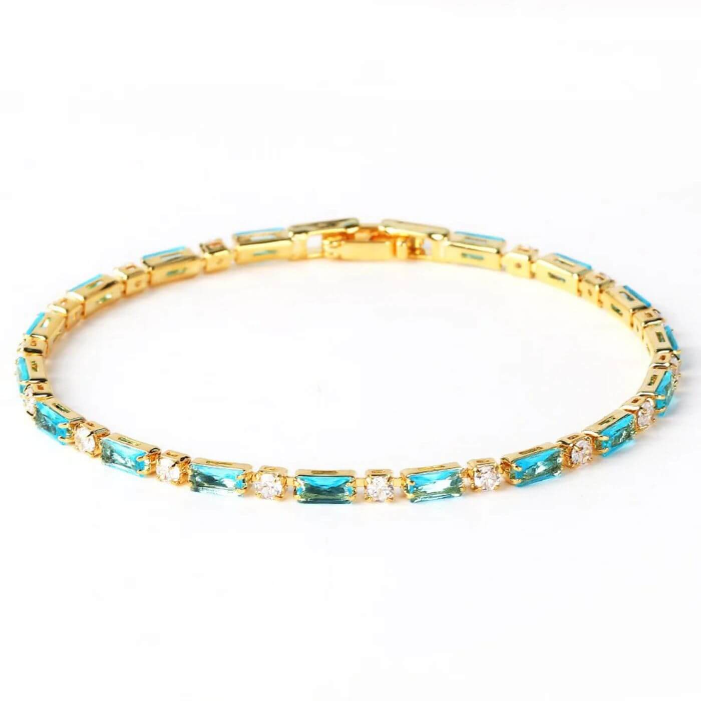 Luxury Gold Baguette Stone Bracelet