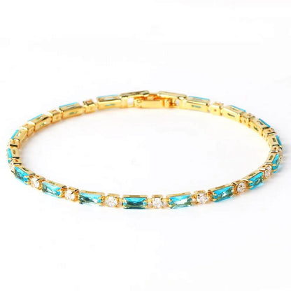 Luxury Gold Baguette Stone Bracelet