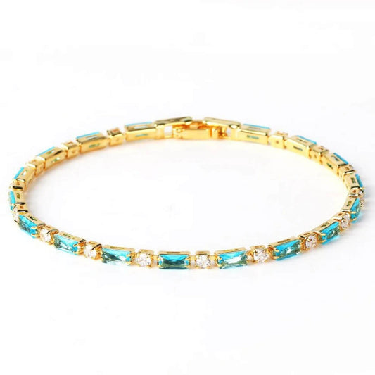 Luxury Gold Baguette Stone Bracelet