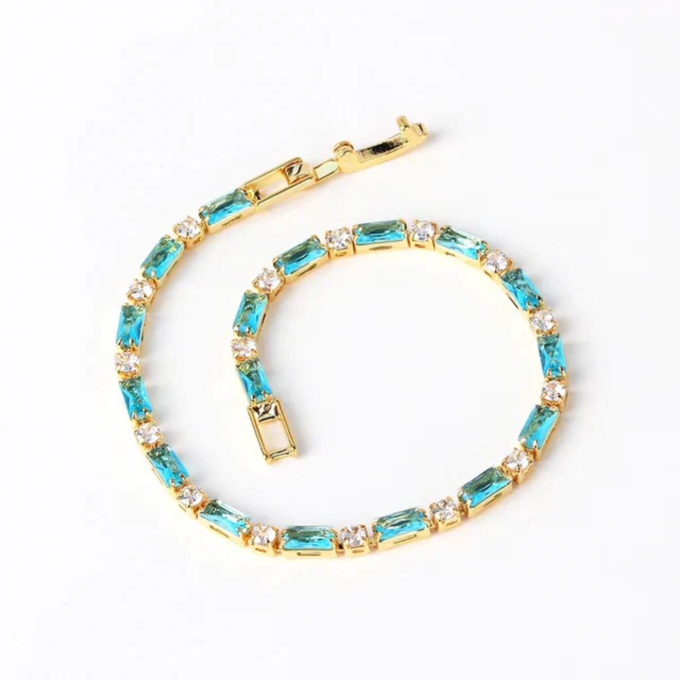 Luxury Gold Baguette Stone Bracelet