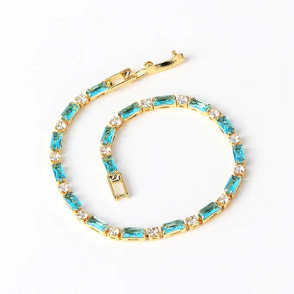Luxury Gold Baguette Stone Bracelet