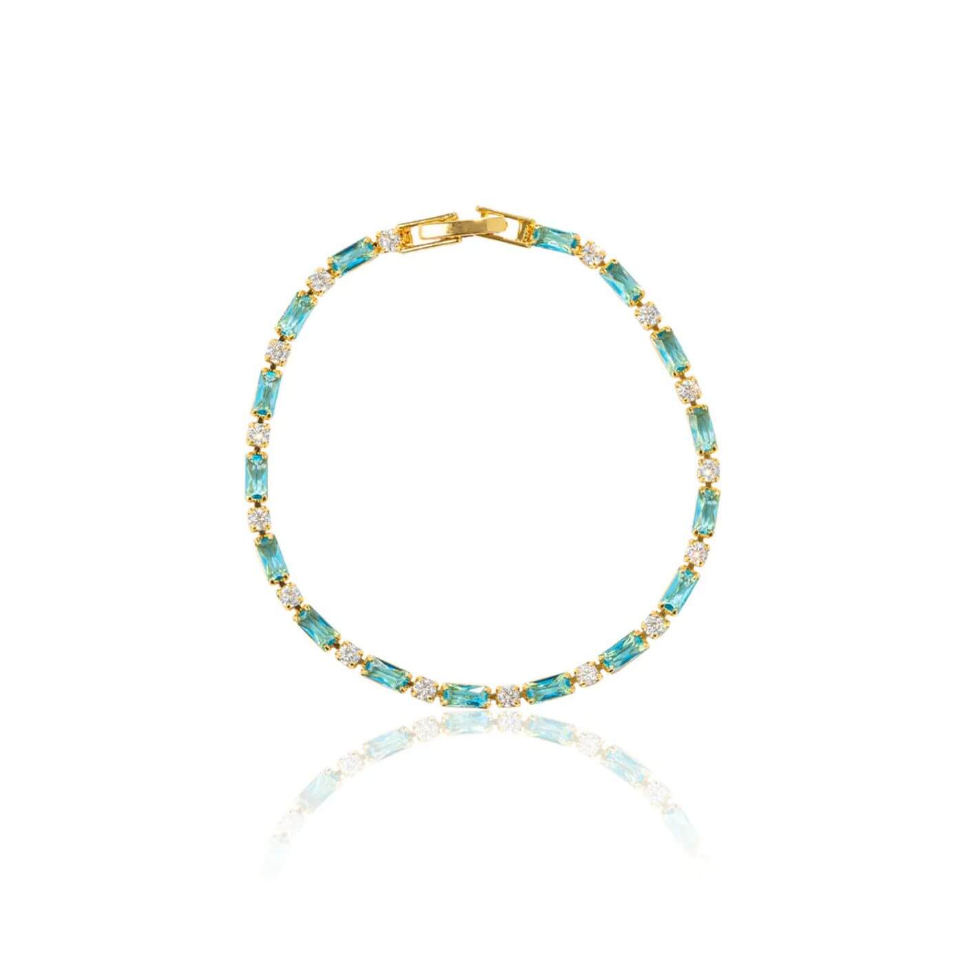 Luxury Gold Baguette Stone Bracelet