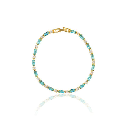 Luxury Gold Baguette Stone Bracelet