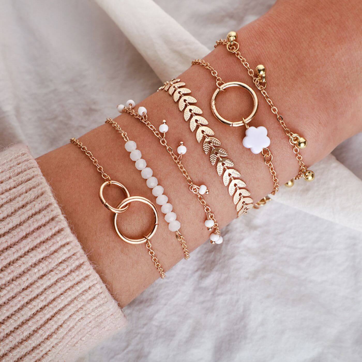 Luxury Gold Chain Layered Bracelet Set