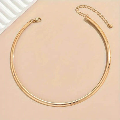 Luxury Gold Polished Torque Necklace