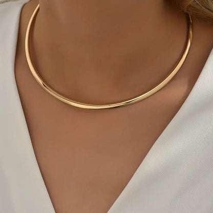 Luxury Gold Polished Torque Necklace