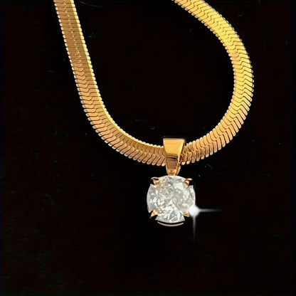 Luxury Gold Rhinestone Chain Necklace