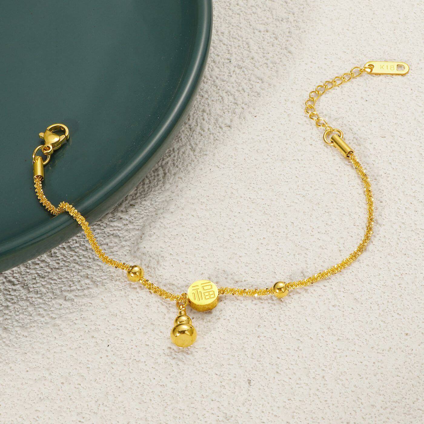 Luxury Gold Symbol Pendant Bracelet