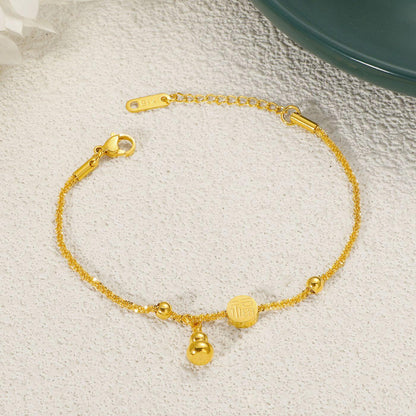 Luxury Gold Symbol Pendant Bracelet