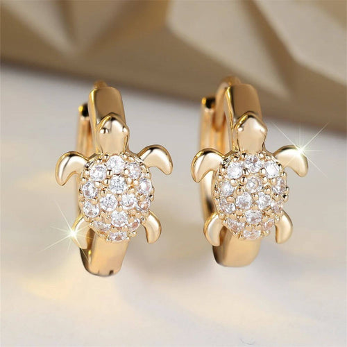Luxury Gold Turtle Design Earrings