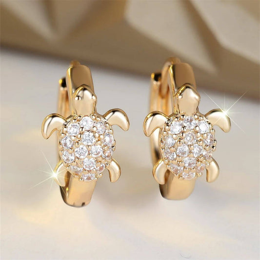 Luxury Gold Turtle Design Earrings