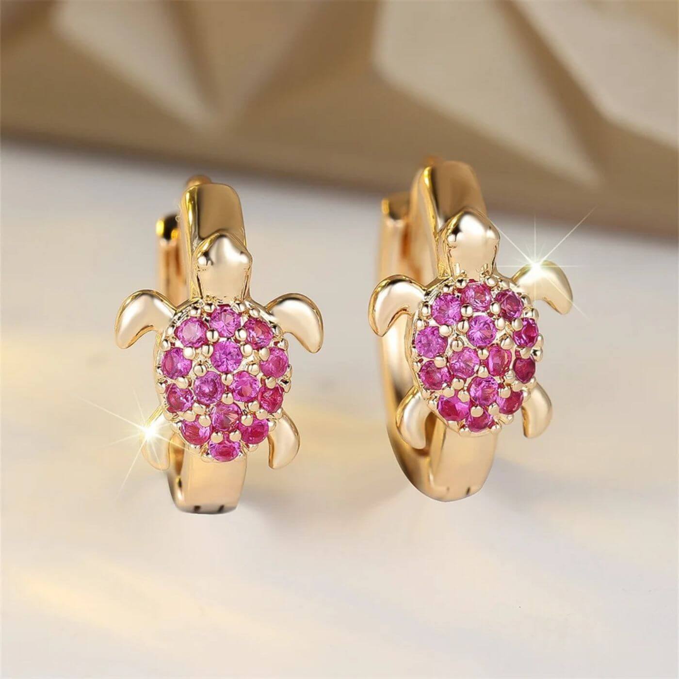 Luxury Gold Turtle Design Earrings