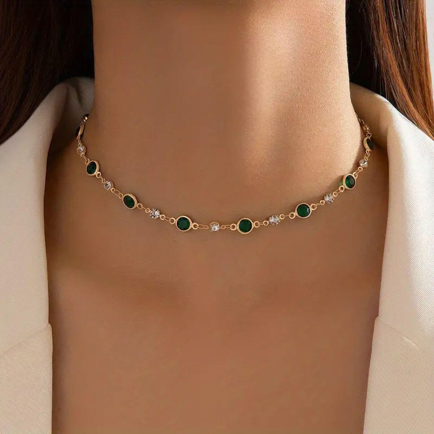 Luxury Green Gemstone Necklace