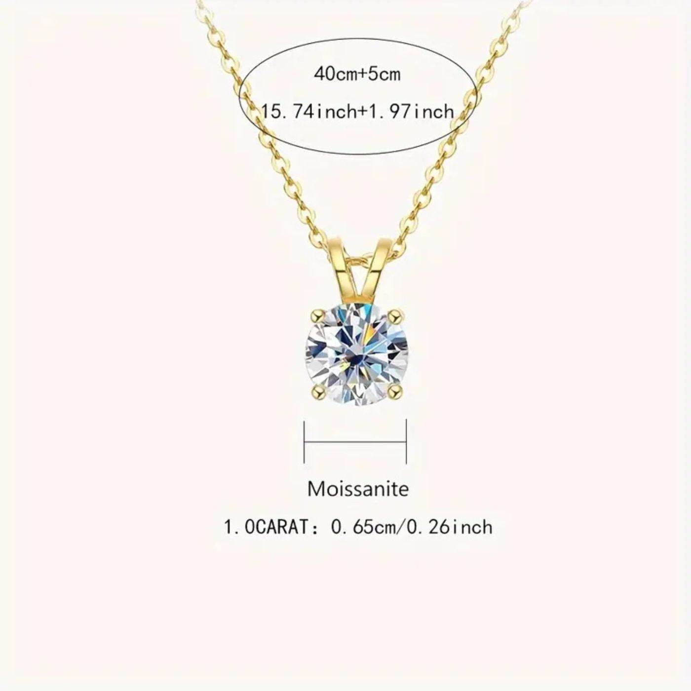 Luxury Moissanite Solitaire Pendant Necklace