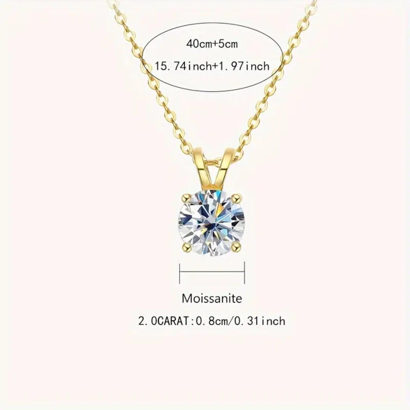 Luxury Moissanite Solitaire Pendant Necklace