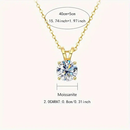 Luxury Moissanite Solitaire Pendant Necklace