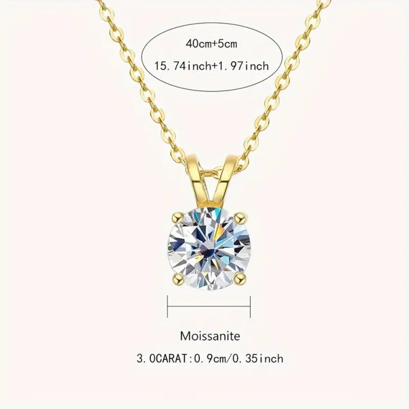 Luxury Moissanite Solitaire Pendant Necklace