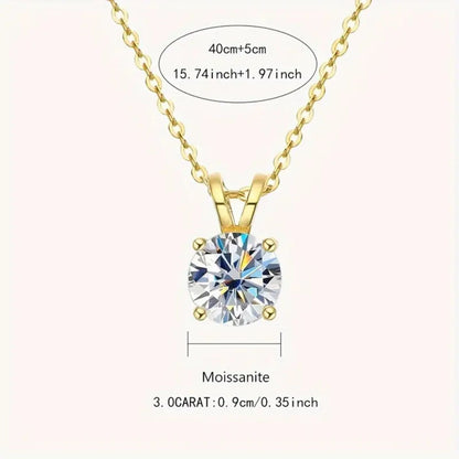 Luxury Moissanite Solitaire Pendant Necklace