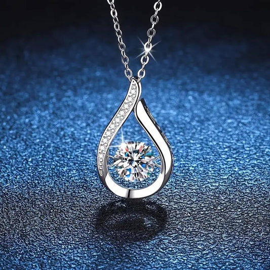 Luxury Moissanite Teardrop Pendant Necklace