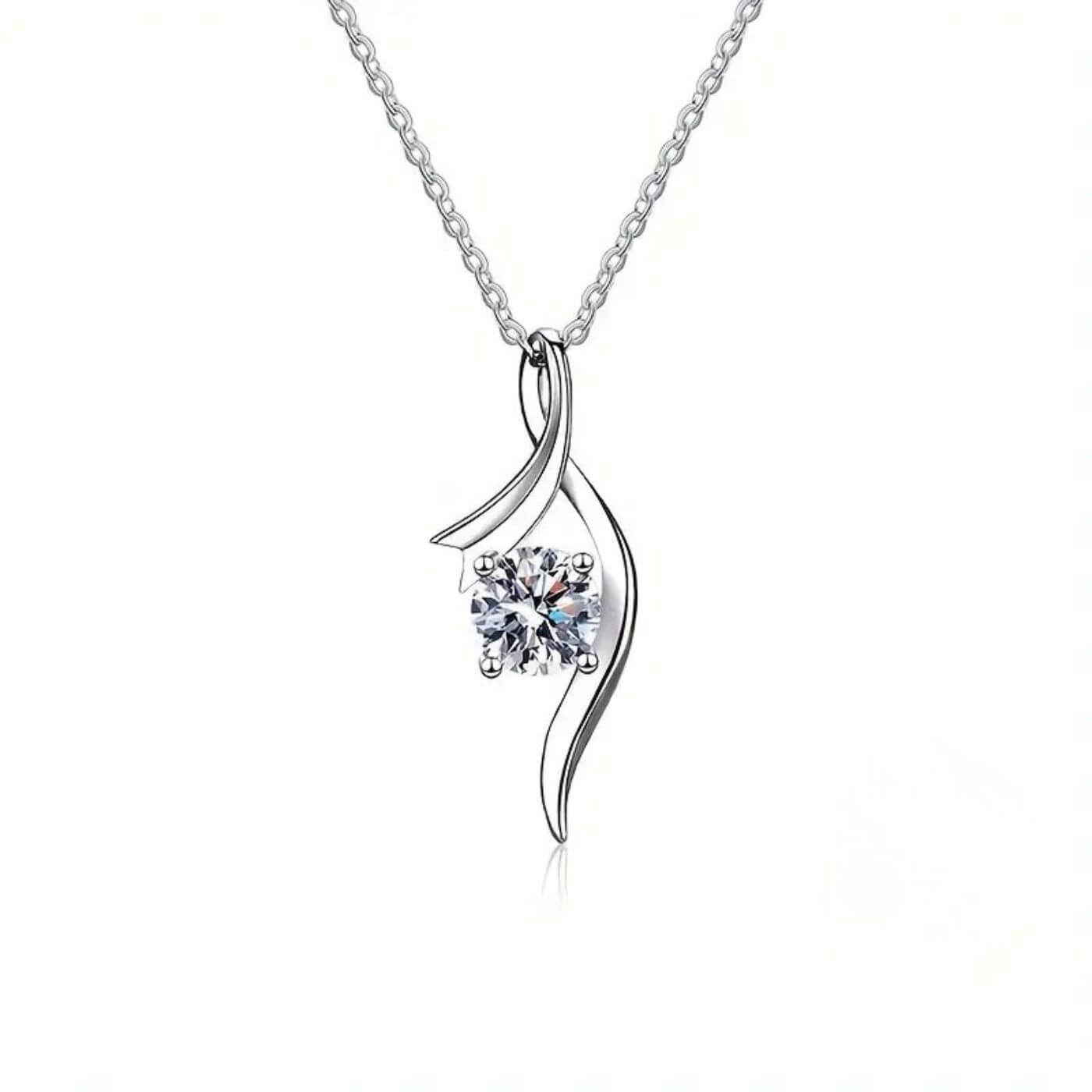 Luxury Moissanite Wave Pendant Necklace