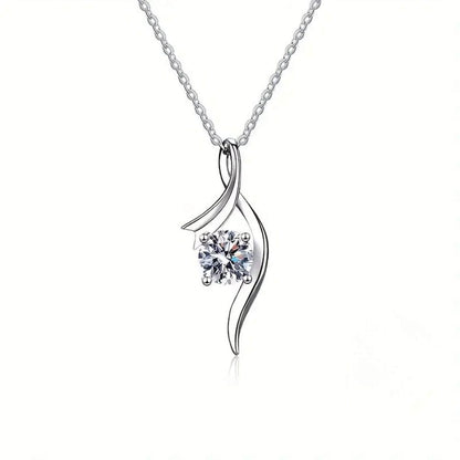 Luxury Moissanite Wave Pendant Necklace