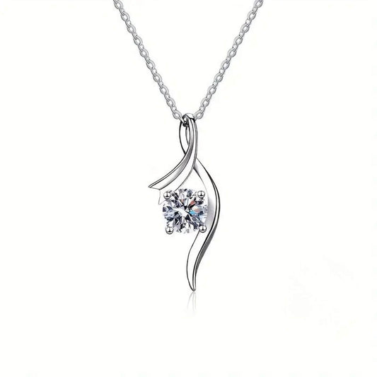 Luxury Moissanite Wave Pendant Necklace